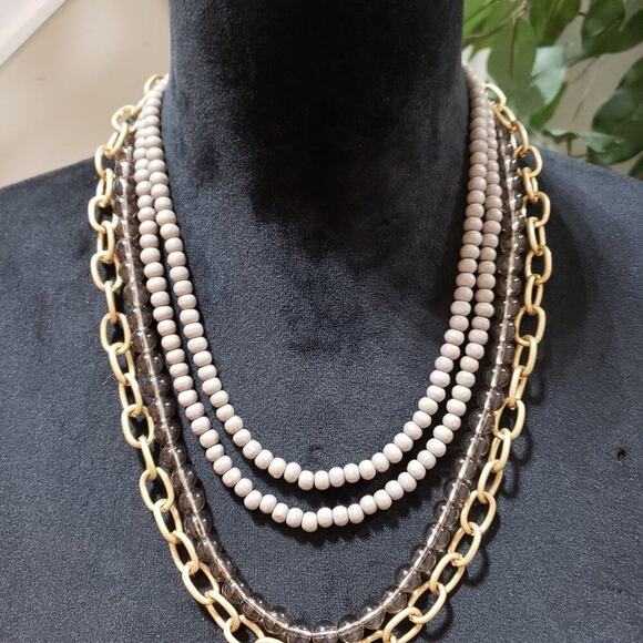 Womens Fashion Multistrand Multicolor Rhinestones Beaded Necklace with Lobster` - Picture 2 of 7